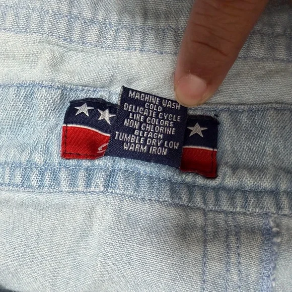 VTG Agapo Thin Denim Embroidered Overalls Cropped Womens L Jumper 90's Y2K Artsy - Picture 6 of 10